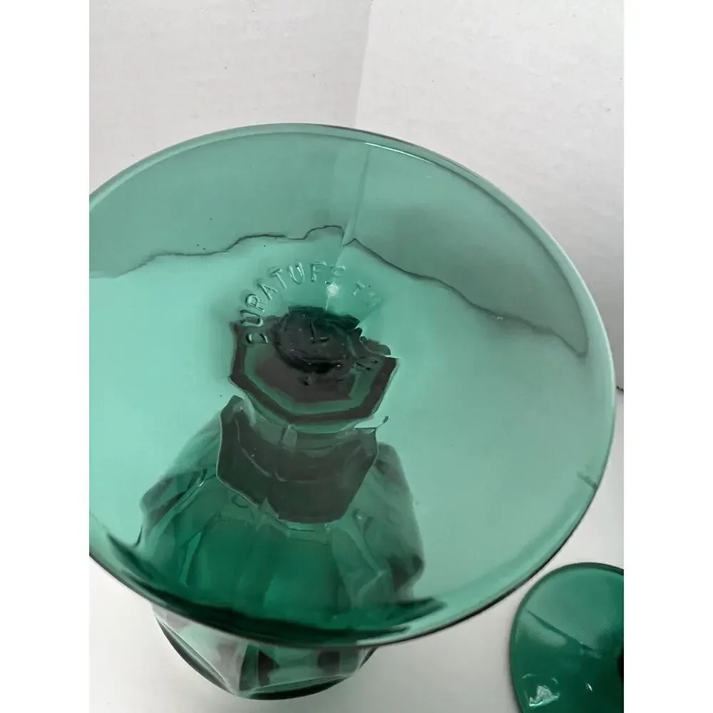Set Of 4 Green Duratuff vintage Glasses